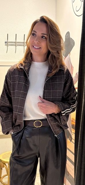 bomber ruit jasje bruin