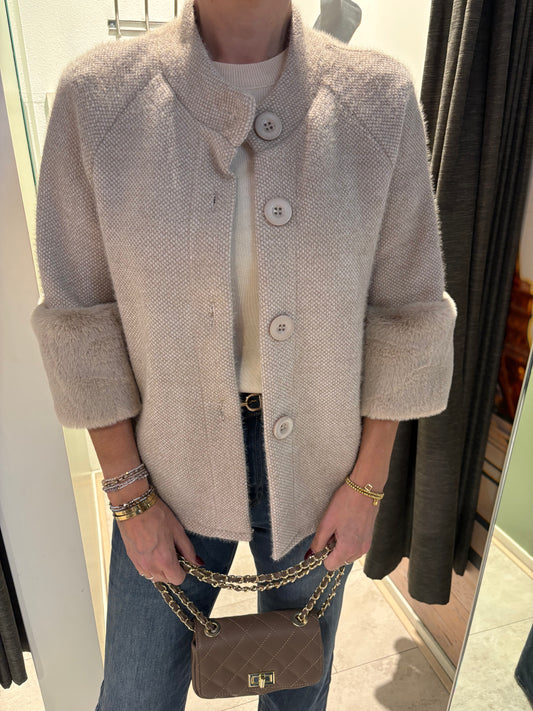 Fluffy vest fur manchet