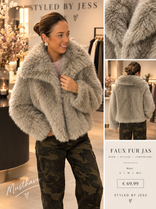 Faux fur jas Jasmijn