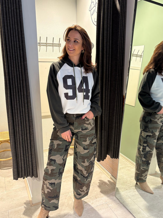 Sweat shirt hoodie army green