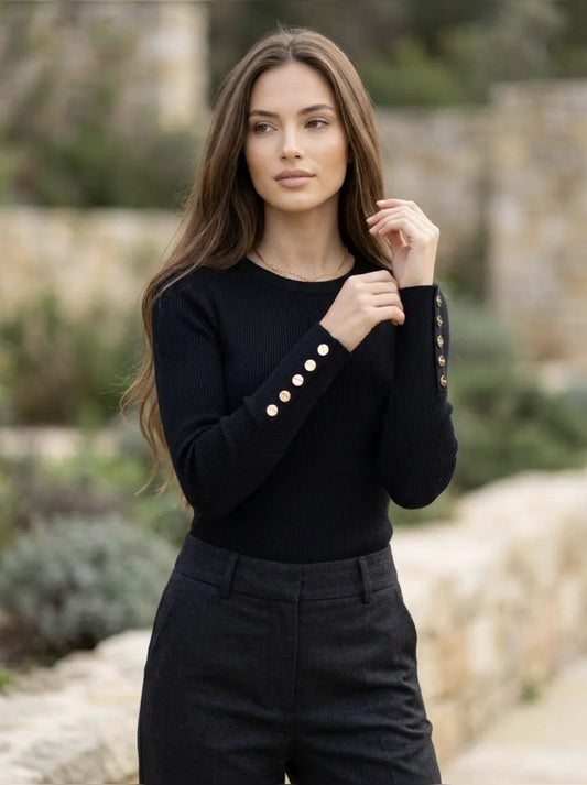 Ribbeltruitje luxe manchet