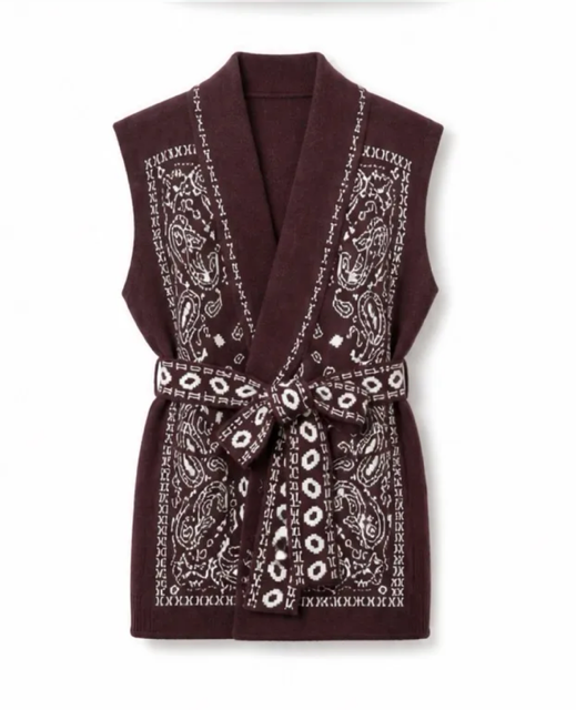 vest paisley choco